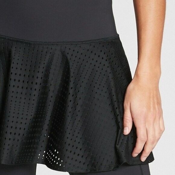 NWOT Athleta Size Small A-Game 2 in 1 Crop Stash Pocket Black Leggings Skirt - Picture 5 of 12